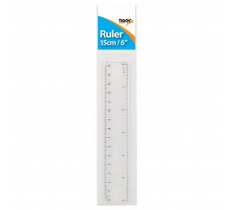 15cm/6inch Shatter Resistant Ruler - Clear