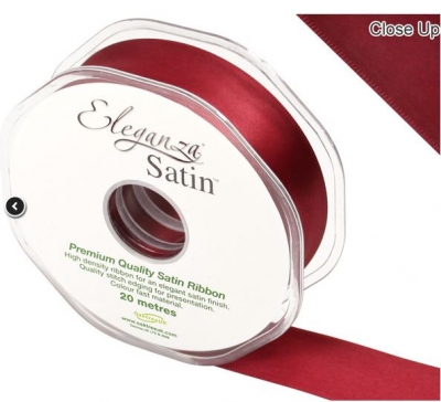 Eleganza Double Faced Satin 15mm X20M Claret