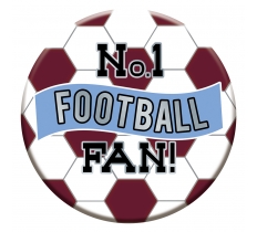 Football Badges 15cm - Claret and Blue