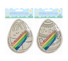 EASTER WOODEN HANGING EASTER EGGS 2PK