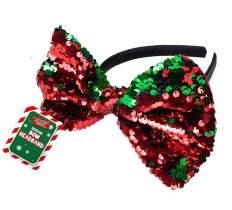 Reversible Sequin Bow Headband