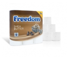 Freedom 3Ply Toilet Roll Shea Butter ( 9 Pack X 5 )