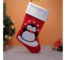 Deluxe Plush Red Penguin & Snowballs Stocking 40cm X 25cm