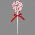 9.5 X 30CM CANDY STRING LOLLIPOP WHITE/RED