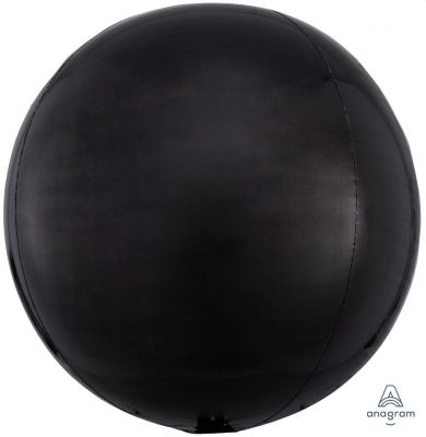 Black Orbz Packaged Foil 15" Balloons