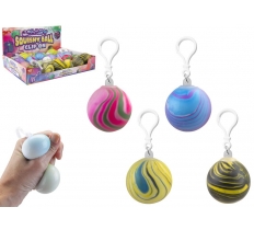 Galaxy Colour Squishy Ball With Clip On 4.8cm 4 Assorted