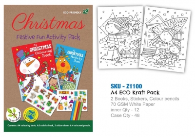 Christmas A4 Eco kraft Festive Fun Activity Pack