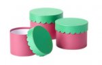 Scalloped Hat Box Rosa Set of 3