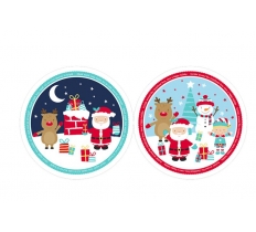 Christmas Printed Plastic Plate 11"