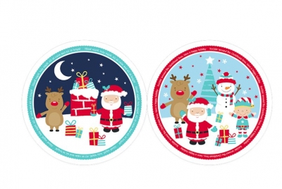 Christmas Printed Plastic Plate 11"