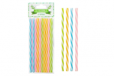 Reusable Straws 20 Pack ( Assorted Colours )