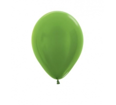 Metallic Solid 12" Lime Green Latex Balloons 30cm- 50 Pack