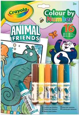 COLOUR BY NUMBER WITH MARKER 12 (ANIMAL FACES)