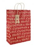 Kraft Merry Christmas Text Xl Bag