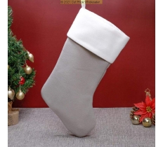 Deluxe Plush Plain Silver Stocking 40cm X 25cm