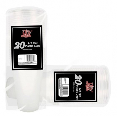 20Pc 1/2 Pint Plastic Cups