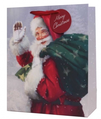 Christmas Gift bag Traditional Santa Large ( 26 x 32 x 12cm)