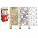 Christmas Mixed Metalic Wrapping Paper 4M ( Assorted Colours )