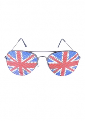 King Coronation Union Jack Glasses Adult Aviator