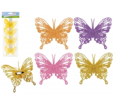 Set of 4 10cm Glitter Butterflies