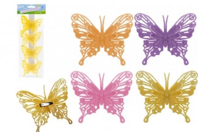 Set of 4 10cm Glitter Butterflies