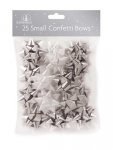 Christmas Bows 25 Small Confetti, Silver & White