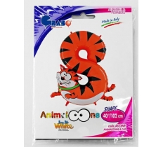 Number Animaloons 8 Cat 40" Balloon