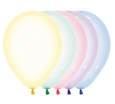 Assorted Crystal 5" Pastel Colour Latex Balloons 100 Pack