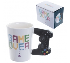 Gamer Over Game Controller Shaped Handle Mug