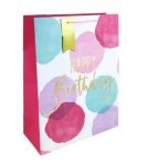 Pink W Colour Happy Birthday XL Gift Bag