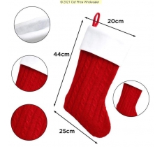 Deluxe Plush Red Classic Knitted Stocking 40cm X 25cm