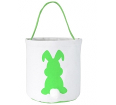 Easter Cotton Bucket With Green Bunny