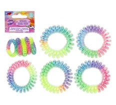 Spiral Braided Rainbow Hair Ties 5 Pack