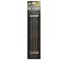 BBQ Chrome Plated Steel Skewers 12" Pack Of 4