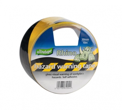 Ultratape Rhino 50mm X 10M Black & Yellow Hazard Tape