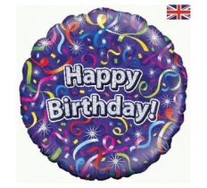 18" Happy Birthday Streamers Holographic