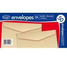 County DL Manilla Gummed Envelopes ( 110mm X 220mm ) 50 Pack