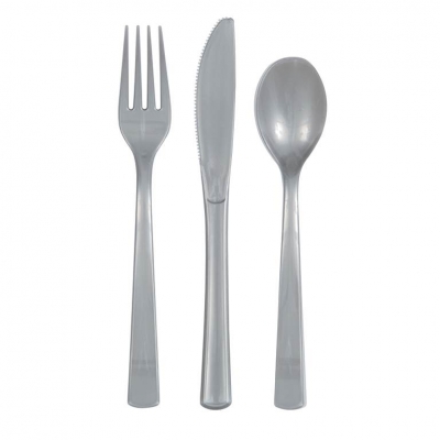 Assorted Cutlery Silver 18 Pack