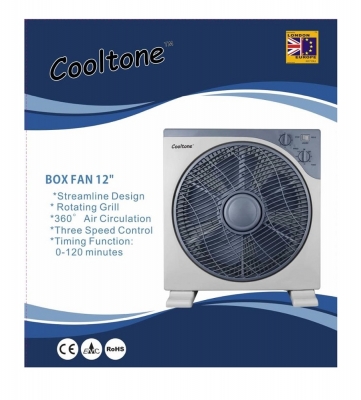 Cooltone 12" Box Fan 360 Air Rotation With Timer