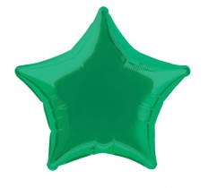 Solid Star Foil Balloon 20" Green