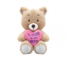 30cm Sitting Bear With Mum Heart