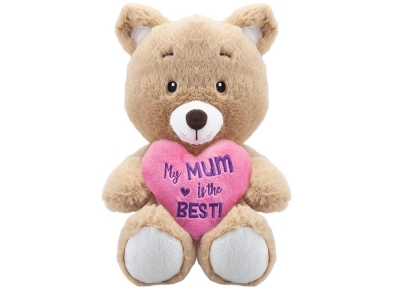 30cm Sitting Bear With Mum Heart