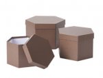 Hexagonal Hat Boxes Brick Set of 3