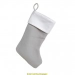 Deluxe Plush Plain Silver Stocking 40cm X 25cm