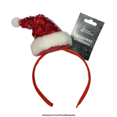 Glitter Santa Hat Headband