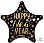 Satin Star Shape Happy New Year Balloon