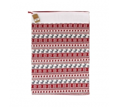 Deluxe Plush Nordic Red Christmas Sack 50cm X 70cm