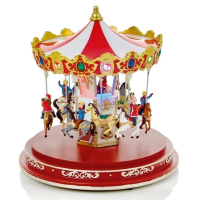 24.5cm Animated Lit Carousel