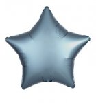 Amscan Silk Lustre Steel Blue Star Standard Foil Balloons