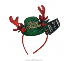 Antler With Hat Headband 14 x 21cm